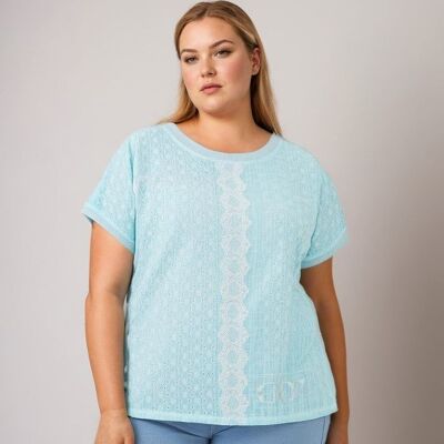 T-shirt grande taille turquoise (C8013&TURQUOISE)