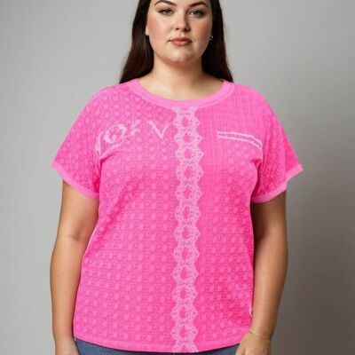 T-shirt grande taille rose (C8013&ROSE)