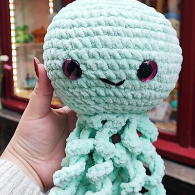 Amigurumi Pink Octopus Mint Color