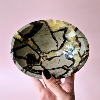Ciotola decorativa in pietra preziosa XL Dragon Stone (Septarian) - n. 5 14x11 cm 882 grammi