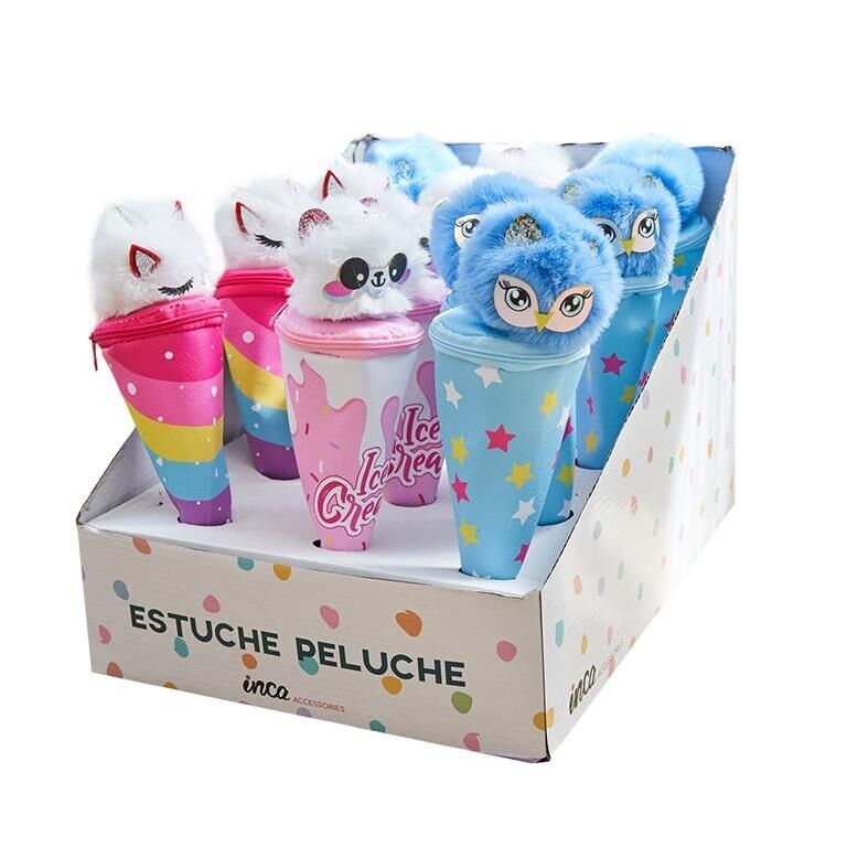 Children's Pencil Case in the Shape of a Cone with a Plush Head