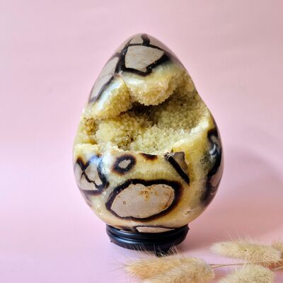XXL Dragon Stone (Septarian) Gemstone Druzy Egg on Stand - 3570 grams