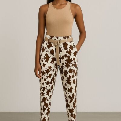 PANTALON MAGIQUE IMPRIMÉ AVEC CEINTURE