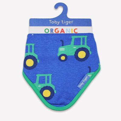 Organic Hillside Tractor Print Dribble Bib