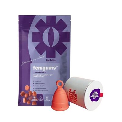 Equilibrio ormonale e igiene | femgums® + coppetta mestruale
