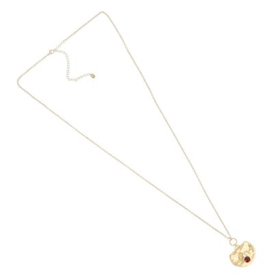 Collana - anello rotondo, ciondolo rotondo con pietra naturale