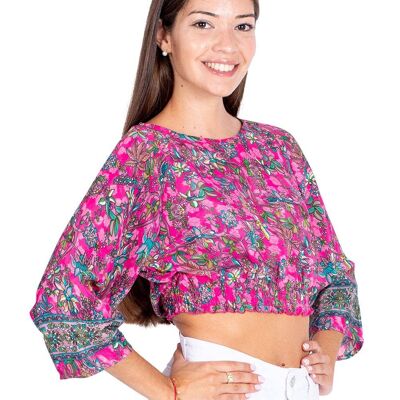 Pink Croped Short Blouse