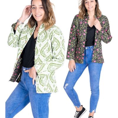 Reversible cream or black jacket
