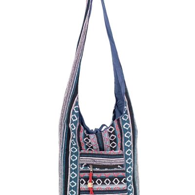 Large Unisex Hippie Crossbody Bag with Pockets - Hippie Style