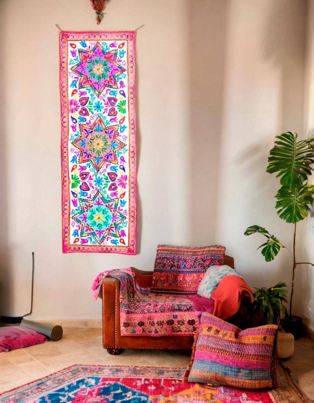 Arazzo rettangolare a forma di stella ricamato a mano - Decorazione