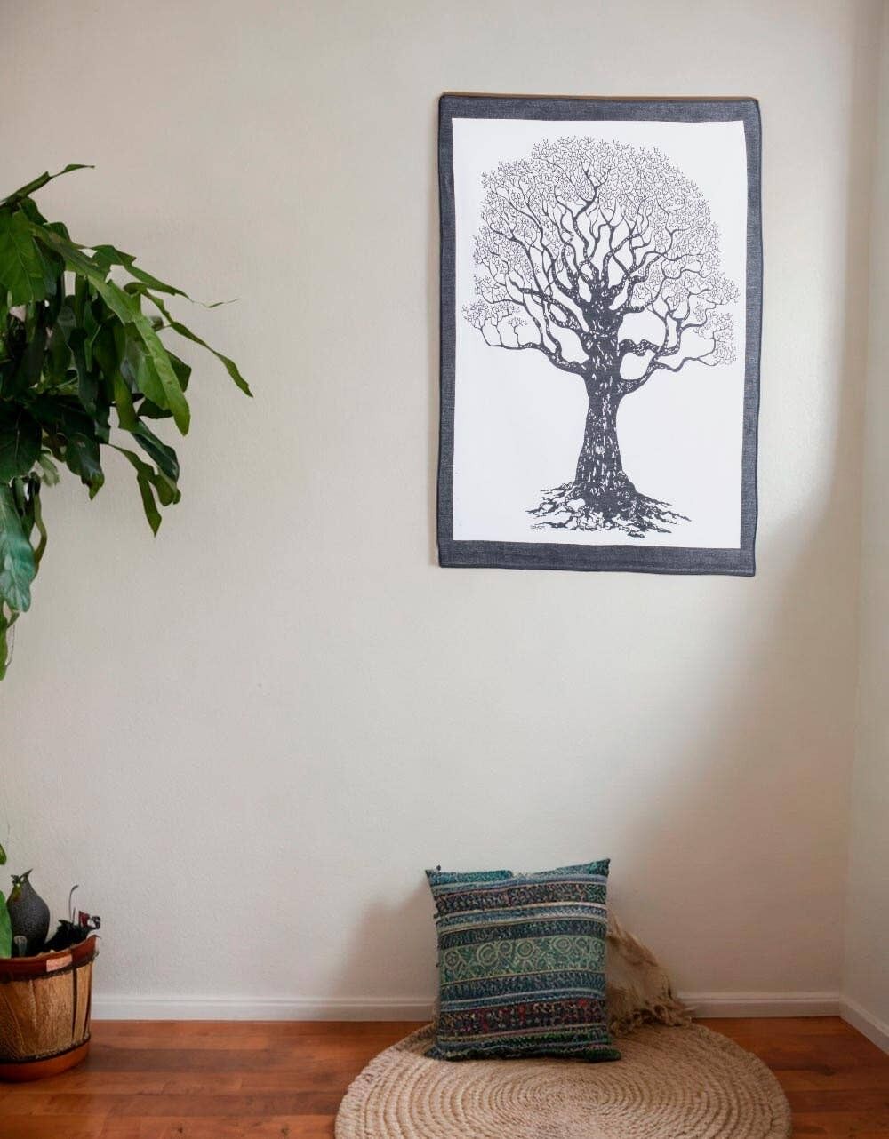 Arazzo bianco Albero nero - Decorazione