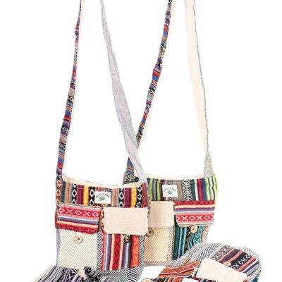 Natural Hemp Hippie Crossbody Bag | Unisex Crossbody Bag