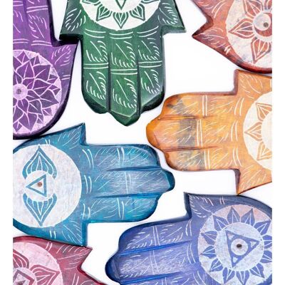 Porta incenso in pietra a forma di mano di Hamsa - Mano di Fatima - Bruciatore