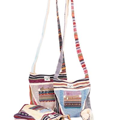 Unisex Natural Hemp Handcrafted Crossbody Bag | Medium Bag