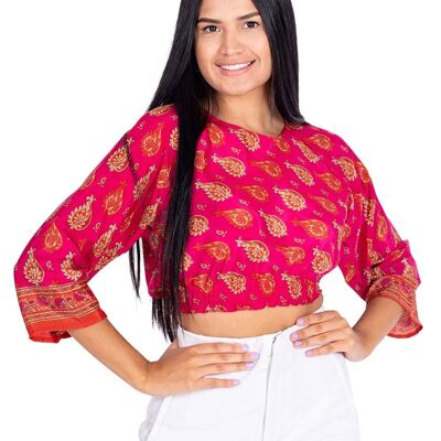 3/4 Sleeve Crop Top