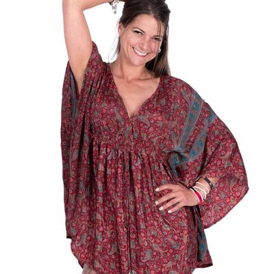 Robe courte à manches chauve-souris