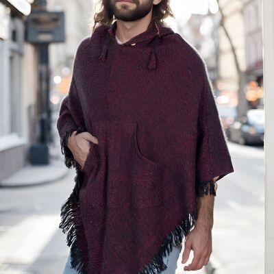 Poncho unisex bordeaux
