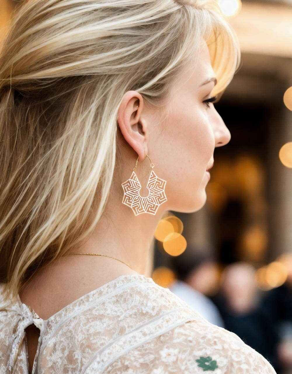 Orecchini pendenti in argento fatti a mano | Design etnico indù | Ottone