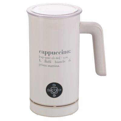 Espumador de leche de acero inoxidable, bate y calienta, 500 W, color marfil, Victionary