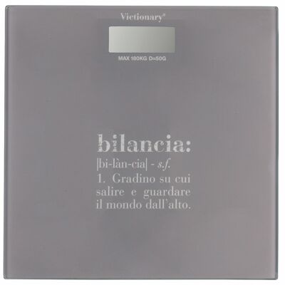Pèse-personne numérique en verre trempé, gris, Victionary