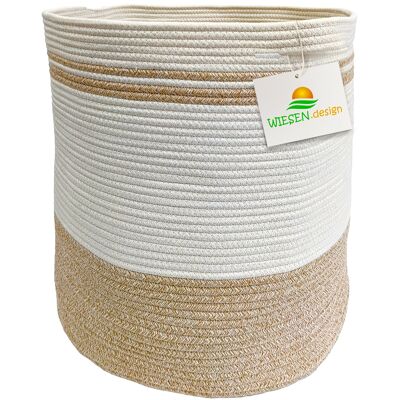 Cestino BEN Ø41xH46 cm Marrone chiaro/Bianco/61L