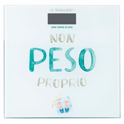 Pèse-personne numérique, verre trempé, gris, Le Travisate