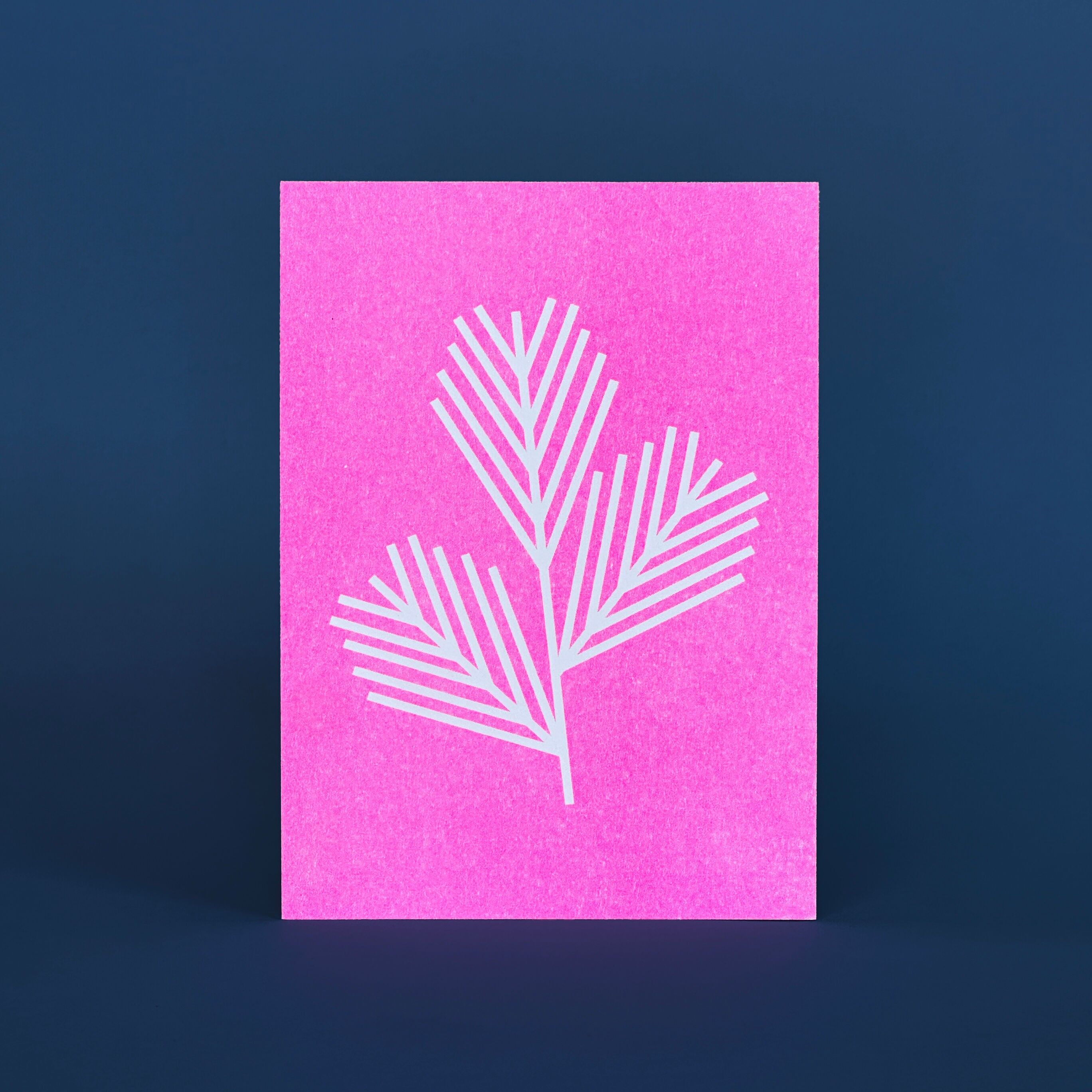 Risographie Postkarte – Neon Zweig – DIN A6