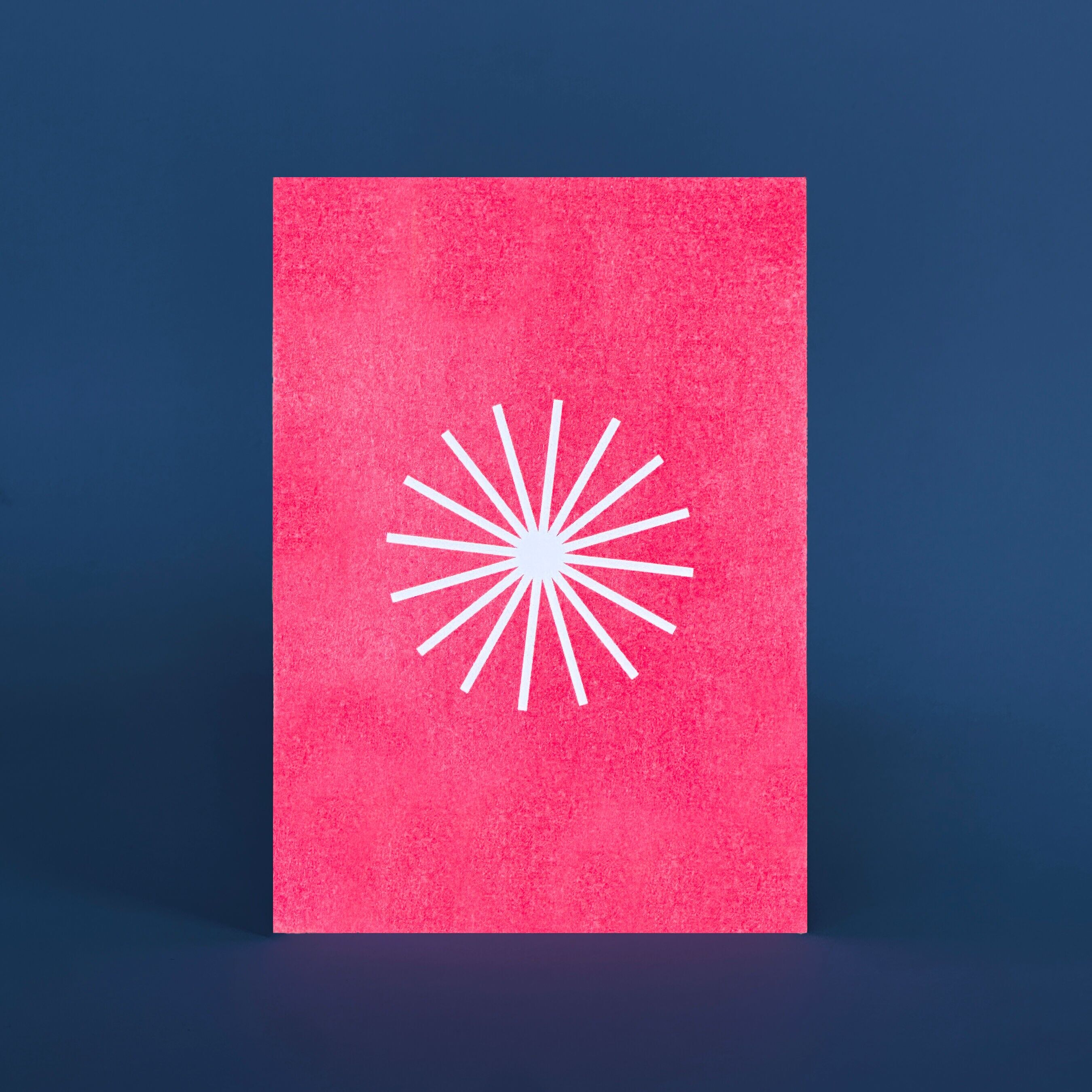 Risographie Postkarte – Neon Stern – DIN A6