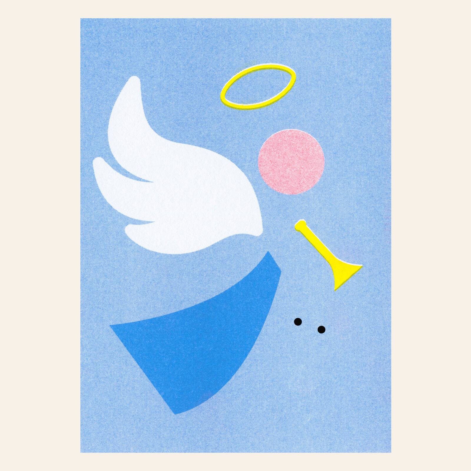 Risograph postcard – Chaos Angel – DIN A6