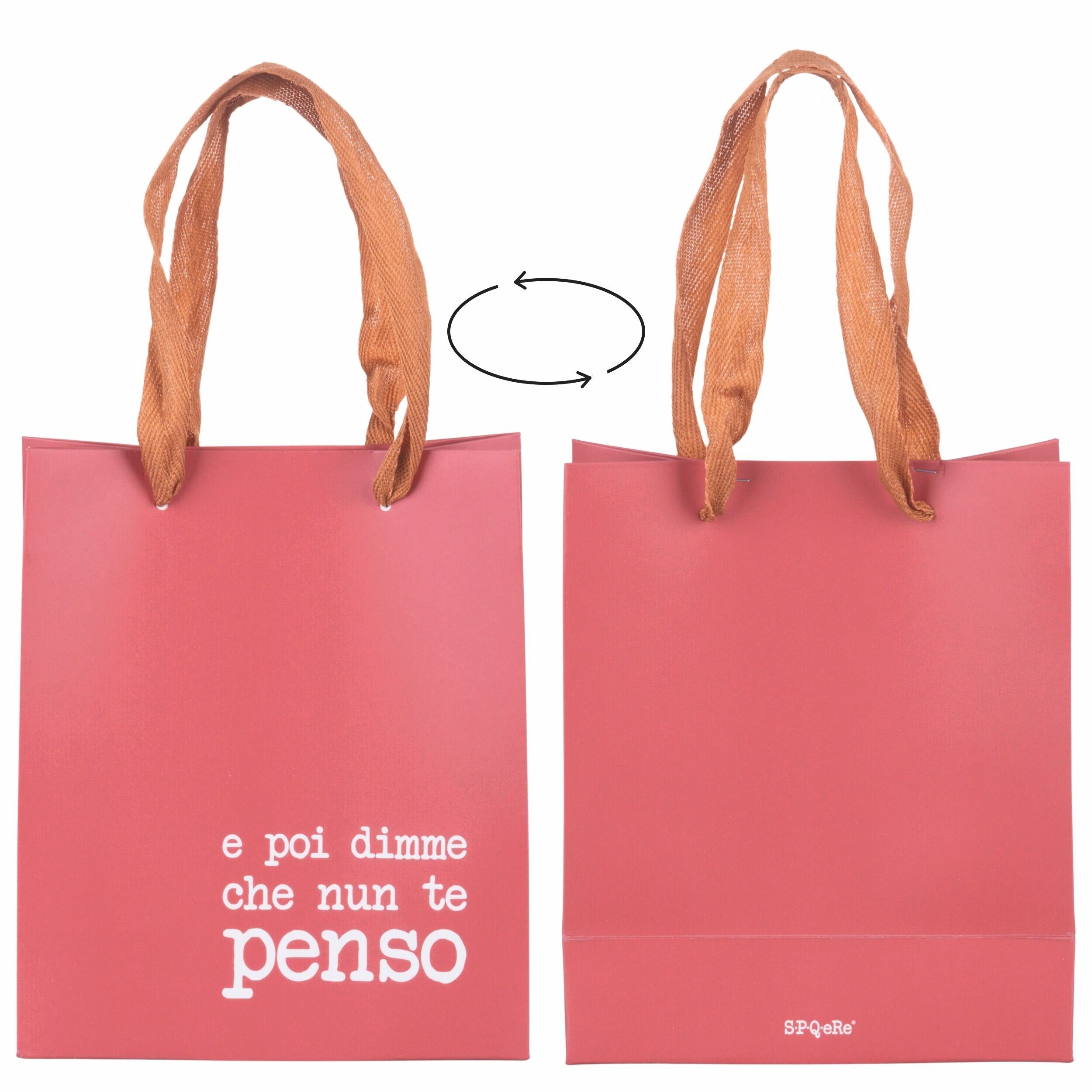 Sac cadeau en papier avec anses en tissu 16x8x19 cm, S.P .Q.avant