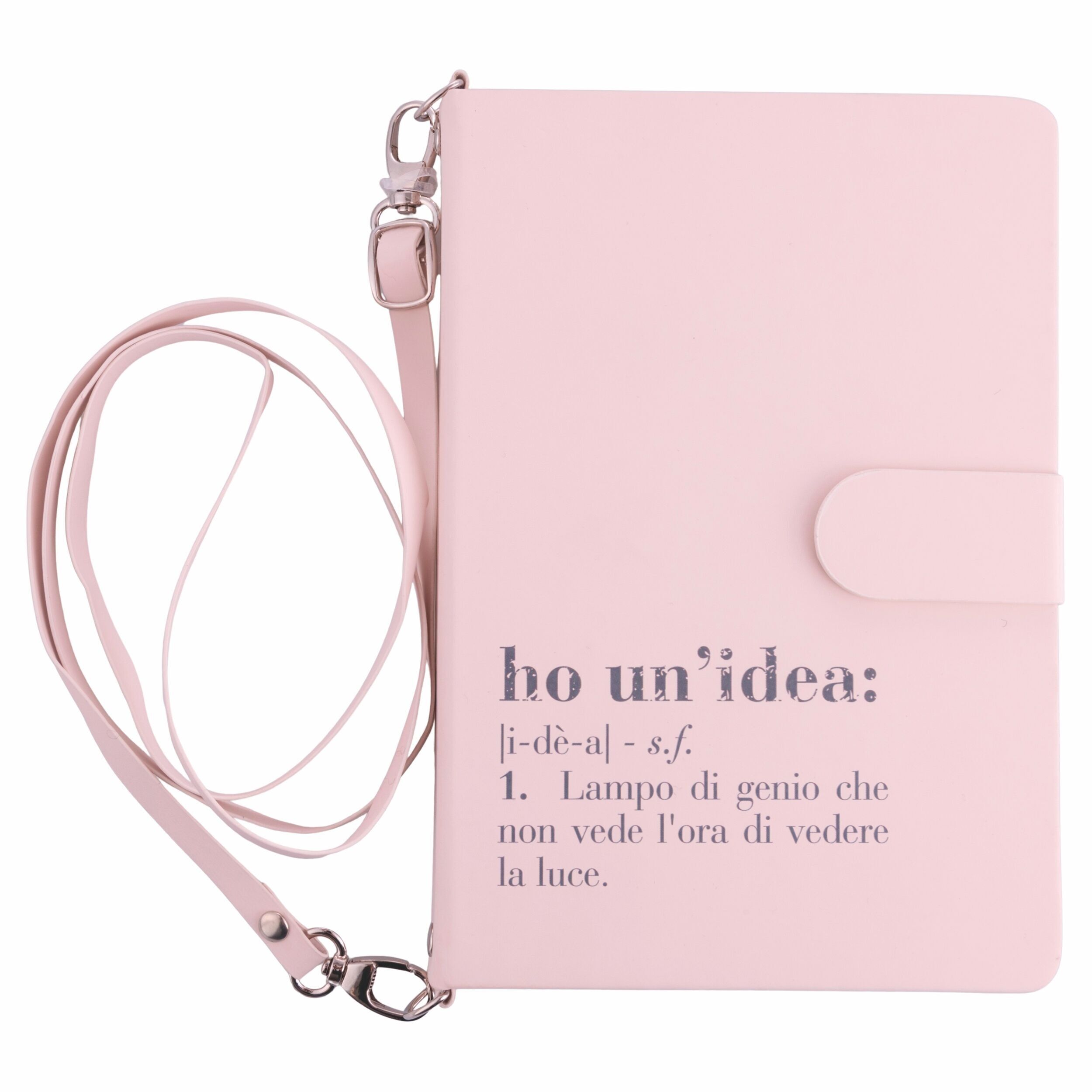 Carnet avec bandoulière et fermeture magnétique, avec écriture, couverture rigide, pages lignées, Victionary