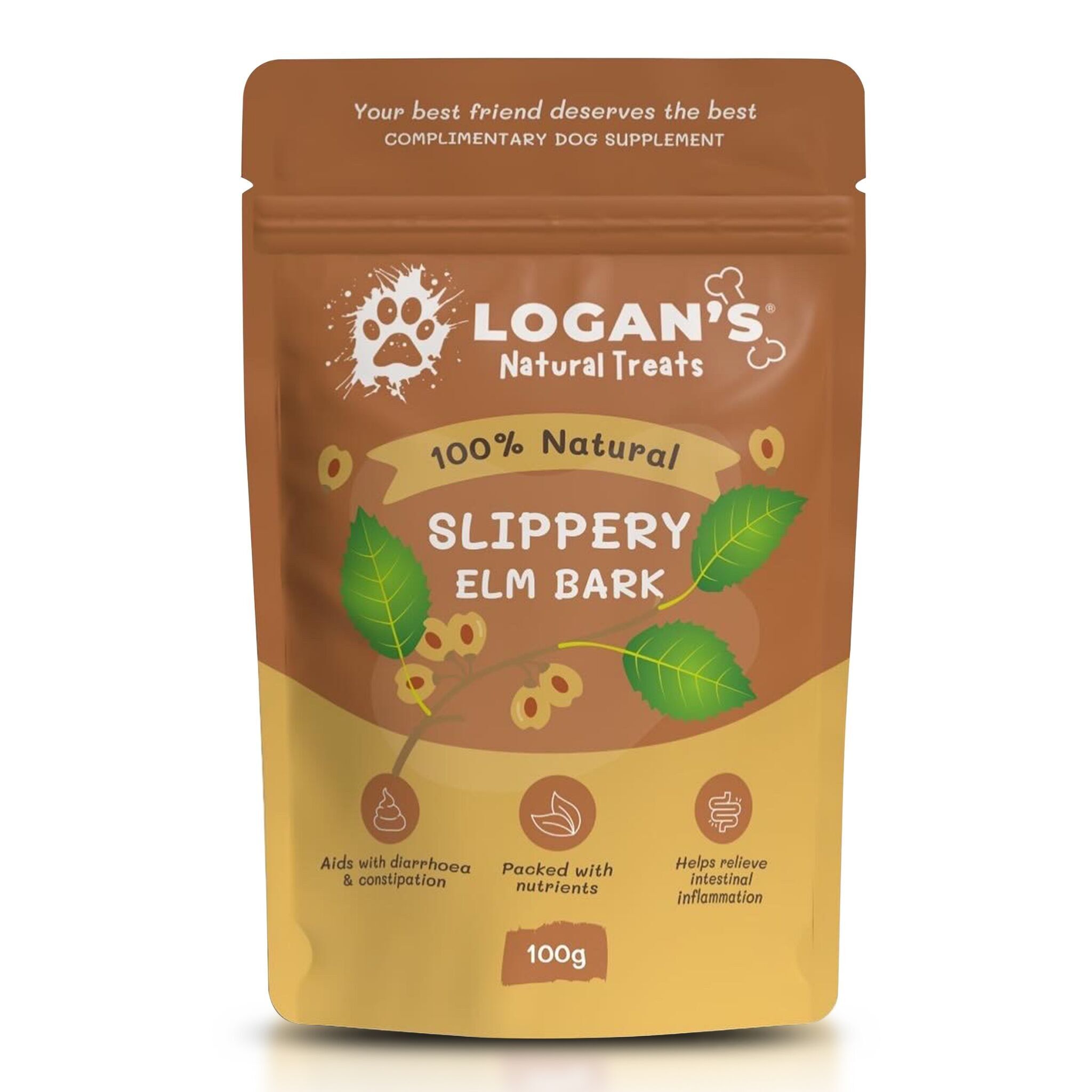Logan’s Slippery Elm Bark Powder – Digestive Supplement for Dogs (100g)