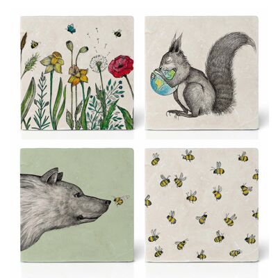 Tile coasters – set of 4 – pure nature