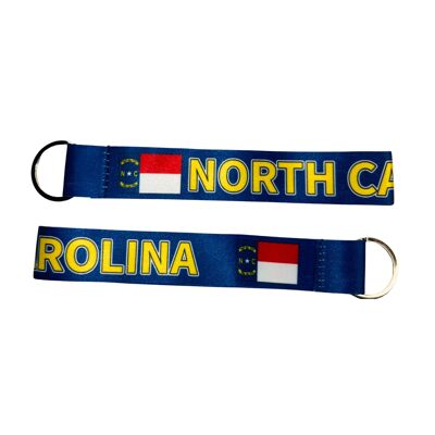 Fabric Keychain - North Carolina State Flag - USA - K105
