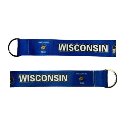 Fabric Keychain - Wisconsin State Flag - USA - K103