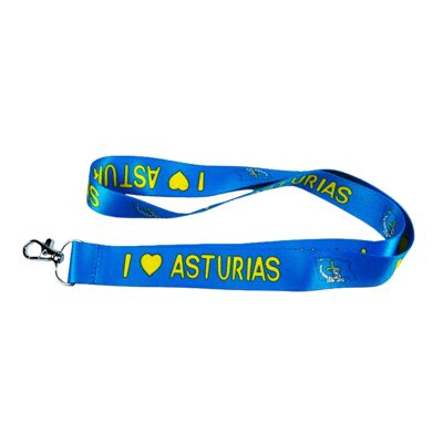 Lanyard – Neck Strap - I Love Asturias King Pelayo Flag - L050