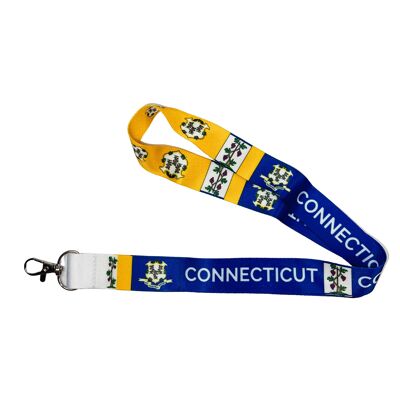 Lanyard - Neck Strap - Connecticut State Flag - USA - L066