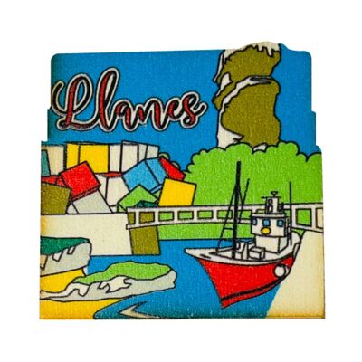 Wooden Magnet - Llanes Tourism Memory Cubes - Asturias