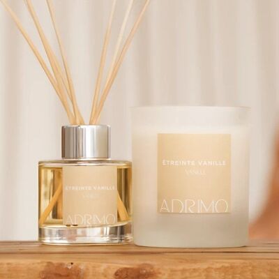 Adrimo Paris Gift Set – Diffuser and 30 cl Natural Candle – Vanilla – Vanilla Embrace