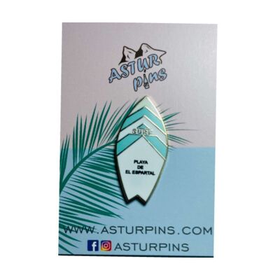 Pin - Tabla Surf Azul - Playa de El Espartal - Asturias - Ps010