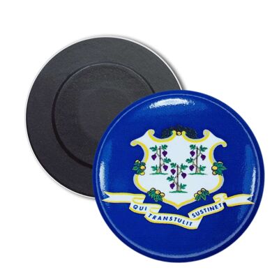Round Magnet - Connecticut State Flag - USA