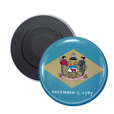 Round Magnet - Delaware State Flag - USA