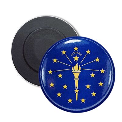 Round Magnet - Indiana State Flag - USA
