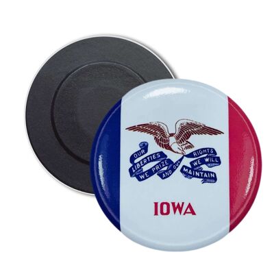 Round Magnet - Iowa State Flag - USA