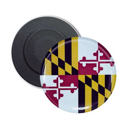 Round Magnet - Maryland State Flag - USA