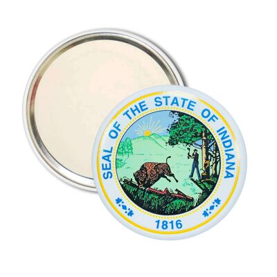 Pocket Mirror - Indiana State Shield - USA