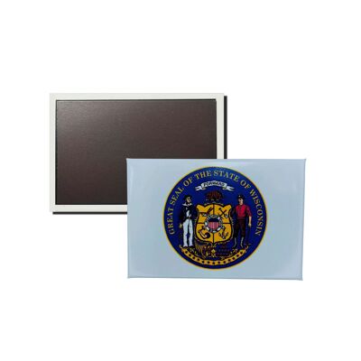 Horizontal Magnet - Wisconsin State Shield - USA