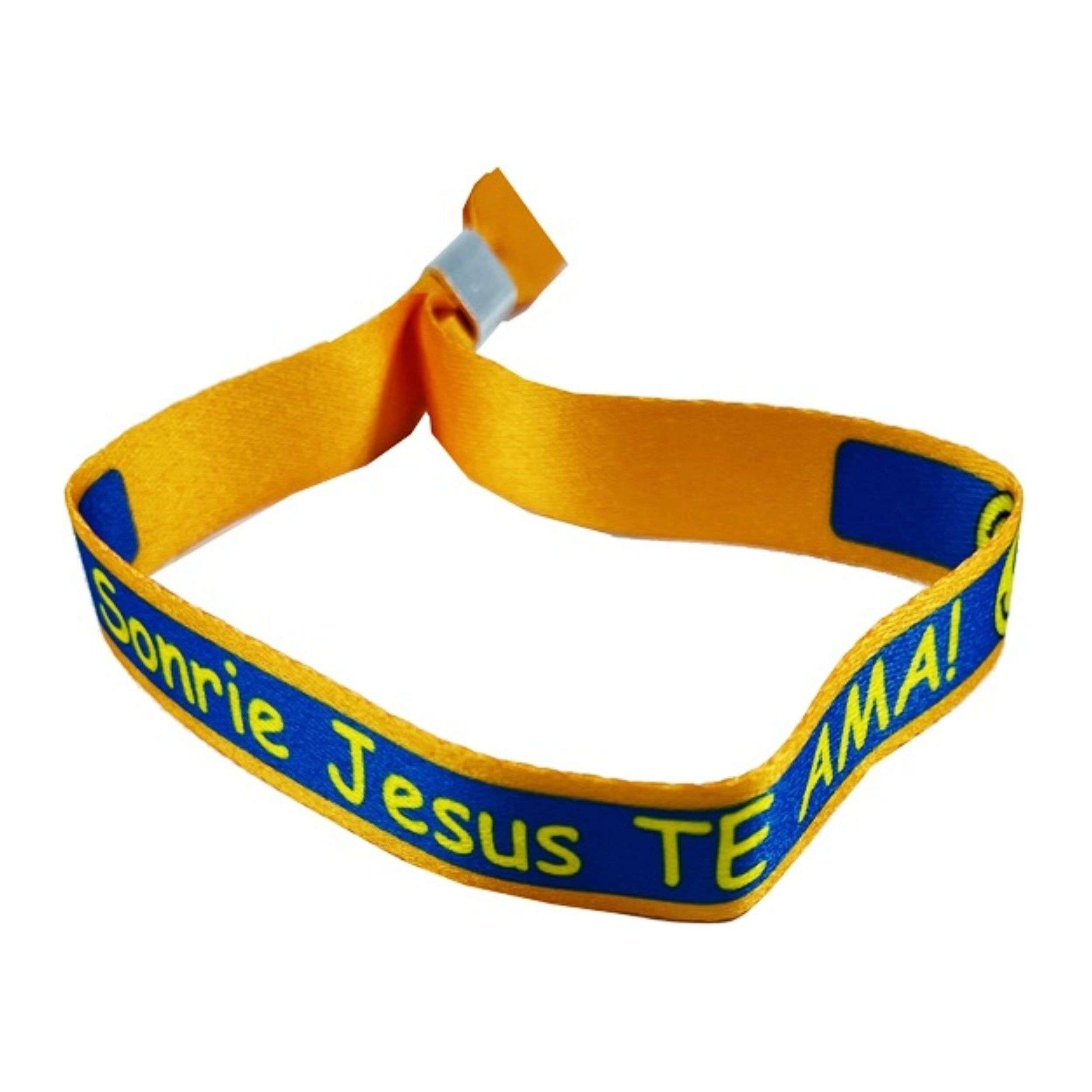Pulsera - Naranja Sonrie Jesus Te Ama! - P584