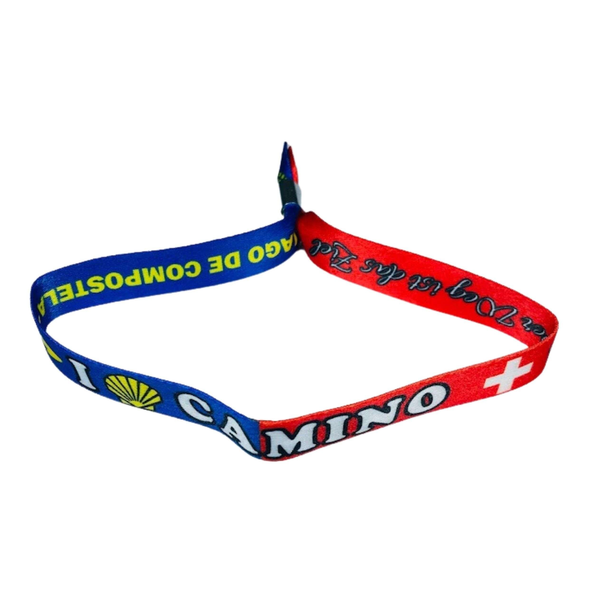 Armband - I Love Camino Santiago - Schweizer Flagge - P2822