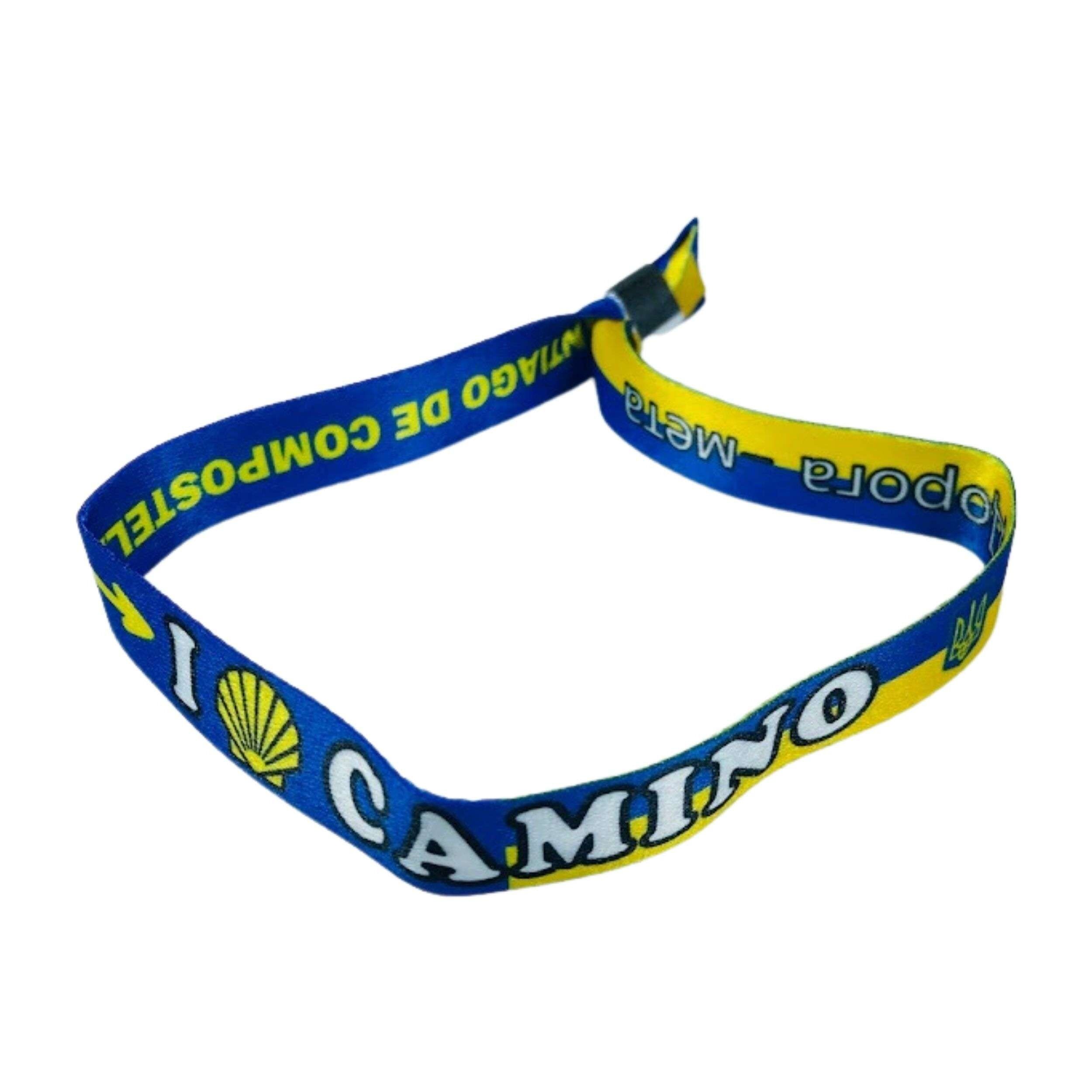 Armband – „I Love Camino Santiago“ – Ukrainische Flagge – P2845